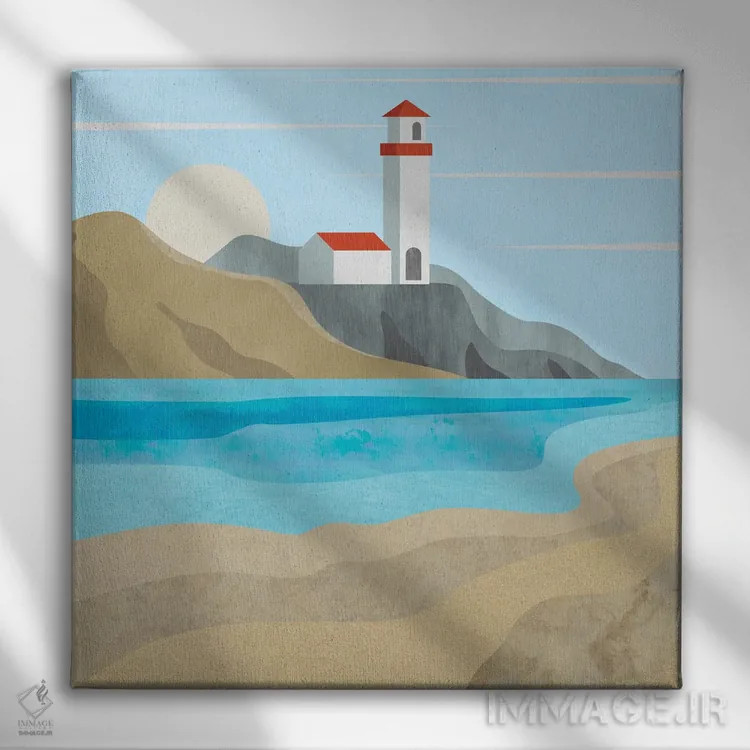 تابلو فانوس دریایی ایست اند اثر آندریا هازه - نمای روبهرو روی دیوار