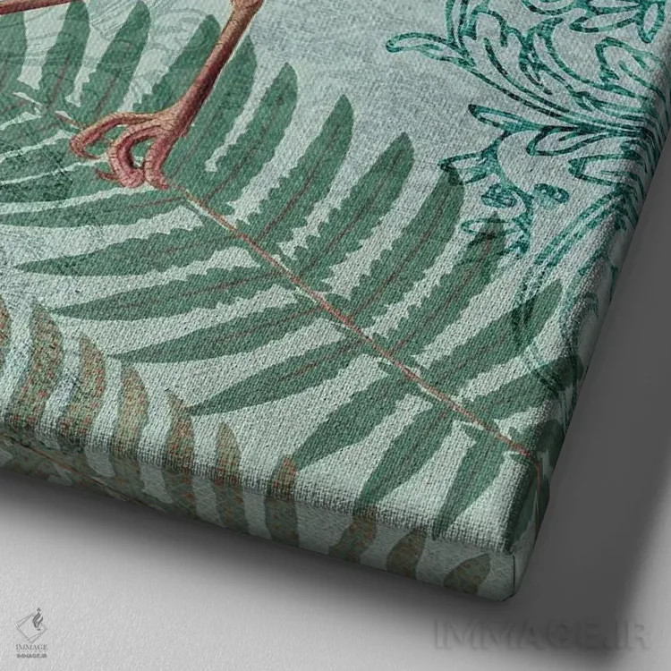 تابلو باغ پرندگان قدیمی اثر آندریا هازه - نمای نزدیک بافت بوم