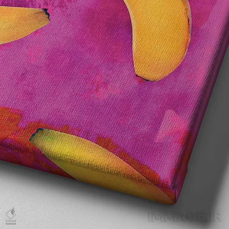 تابلو حس موزی (پرنشاط) اثر آندریا هازه - نمای نزدیک بافت بوم