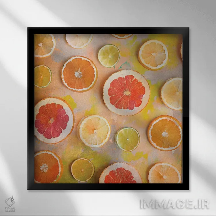 تابلو تفریح مرکباتی (مضمون مرکبات) اثر آندریا هازه - نمای قابدار مشکی