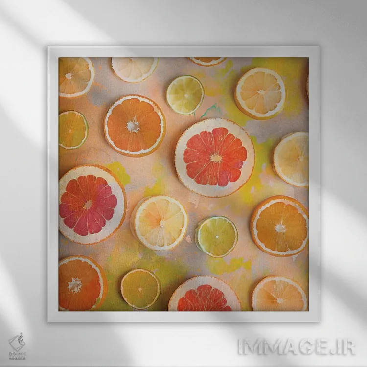 تابلو تفریح مرکباتی (مضمون مرکبات) اثر آندریا هازه - نمای قابدار سفید