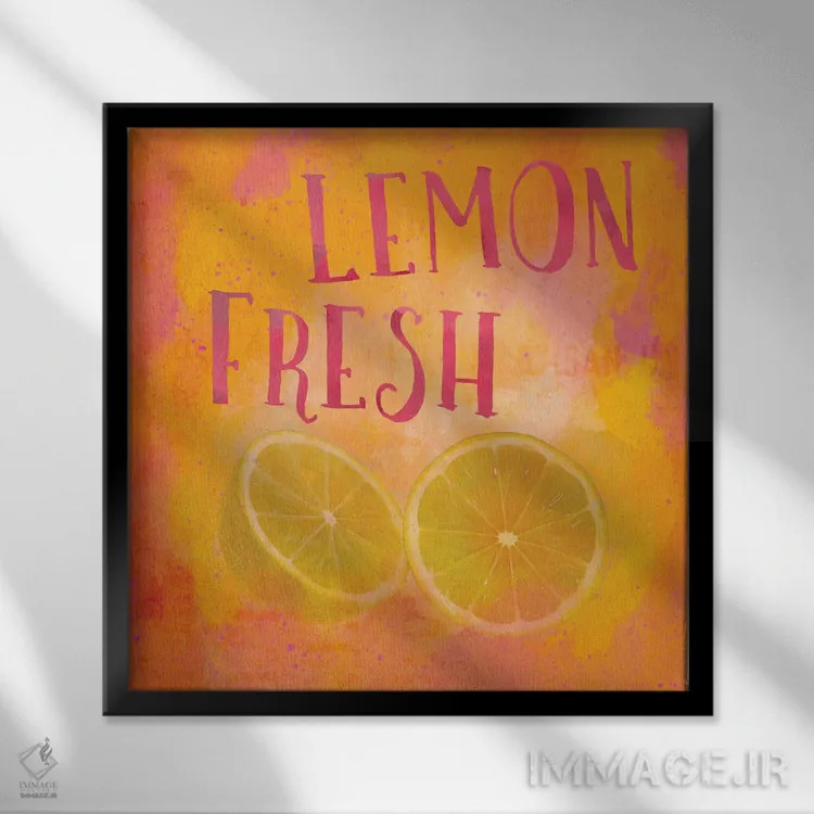 تابلو طراوت لیمویی اثر آندریا هازه - نمای قابدار مشکی