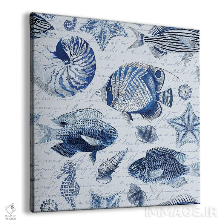تابلو طرح ماهی قدیمی اثر آندریا هازه - نمای پرسپکتیو محصول