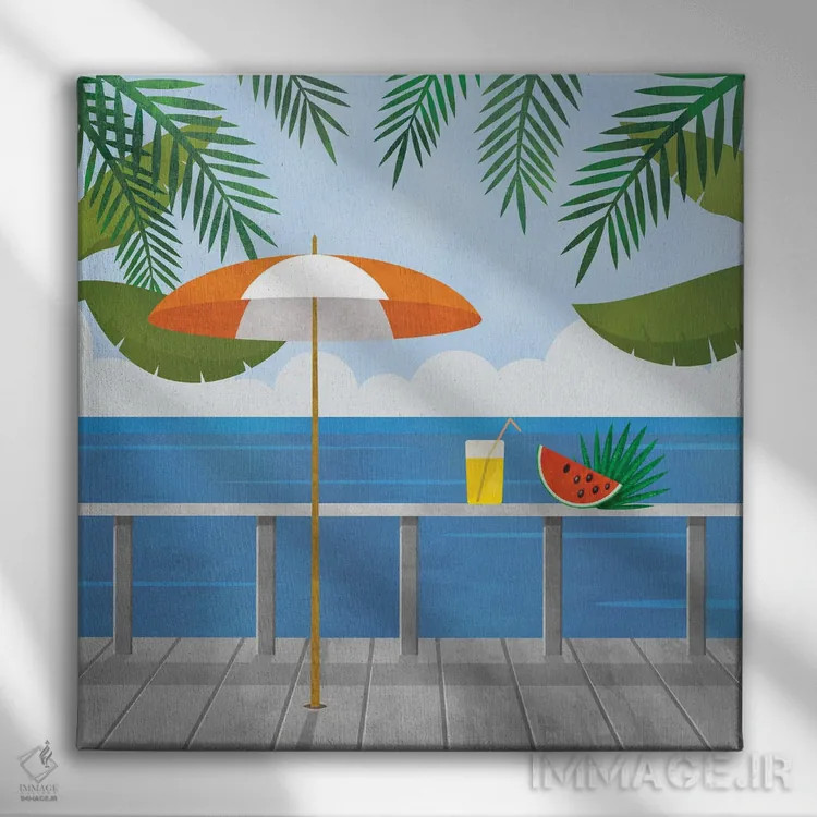 تابلو از منظره لذت ببر اثر آندریا هازه - نمای روبهرو روی دیوار