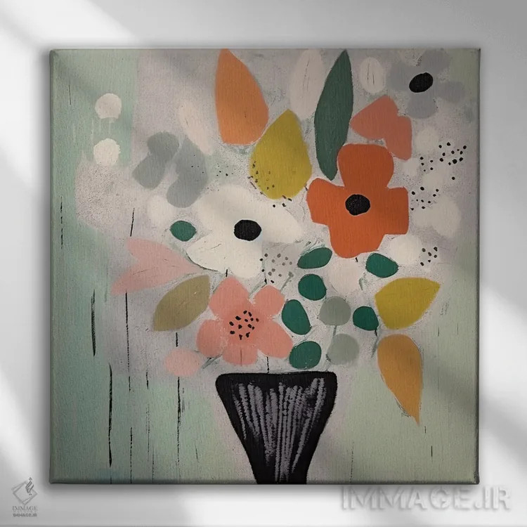 تابلو شکوفههای هنرمندانه اثر آندریا هازه - نمای روبهرو روی دیوار