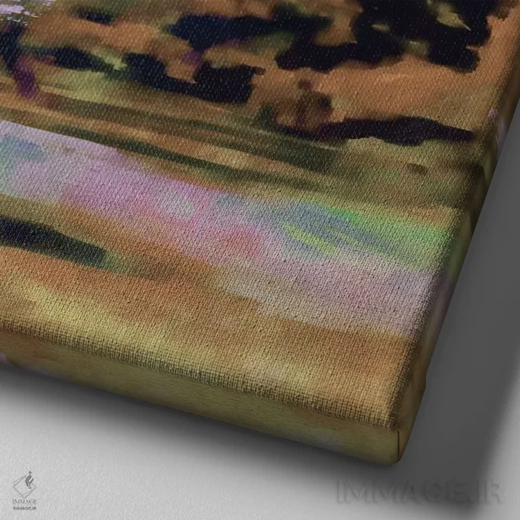 تابلو منظره روز بهاری اثر آندریا هازه - نمای نزدیک بافت بوم