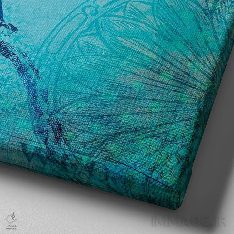 تابلو سفر طاووسها اثر آندریا هازه - نمای نزدیک بافت بوم