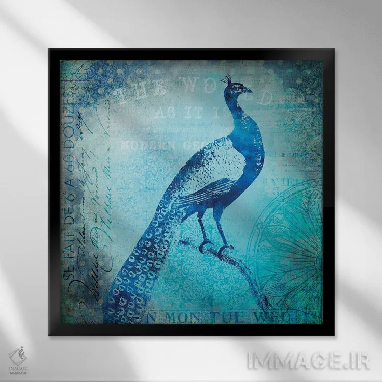 تابلو سفر طاووسها اثر آندریا هازه - نمای قابدار مشکی