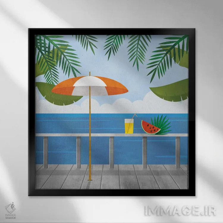 تابلو از منظره لذت ببر اثر آندریا هازه - نمای قابدار مشکی