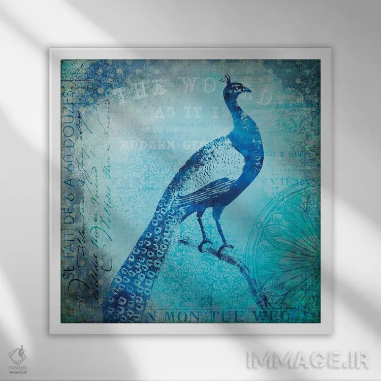 تابلو سفر طاووسها اثر آندریا هازه - نمای قابدار سفید