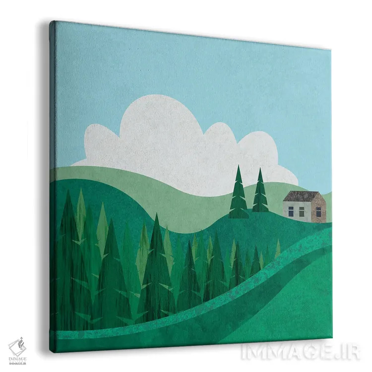 تابلو خانه روی تپه اثر آندریا هازه - نمای پرسپکتیو محصول
