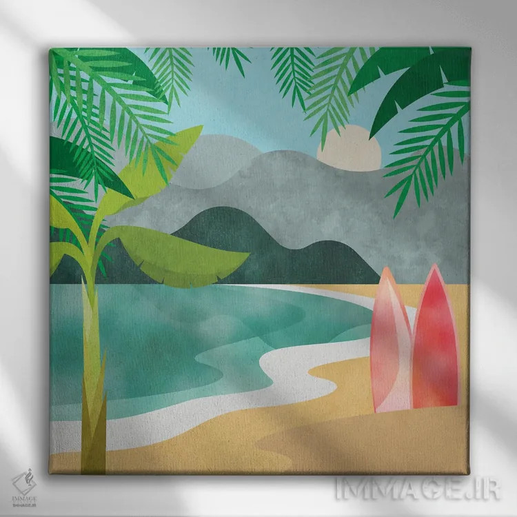 تابلو نقطه مخفی موجسواری اثر آندریا هازه - نمای روبهرو روی دیوار