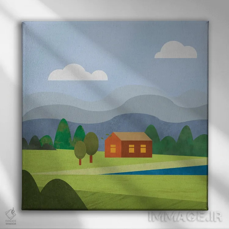 تابلو پناهگاه جنگلی اثر آندریا هازه - نمای روبهرو روی دیوار