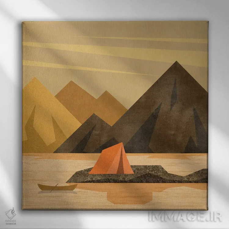 تابلو ماجراجویی کمپینگ اثر آندریا هازه - نمای روبهرو روی دیوار