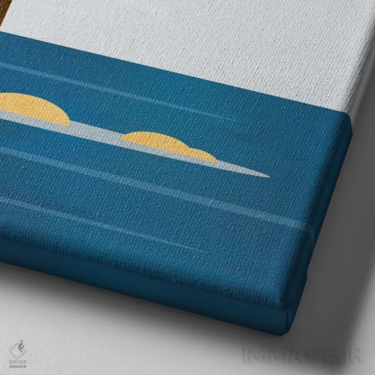 تابلو جزیره درخت نخل اثر آندریا هازه - نمای نزدیک بافت بوم