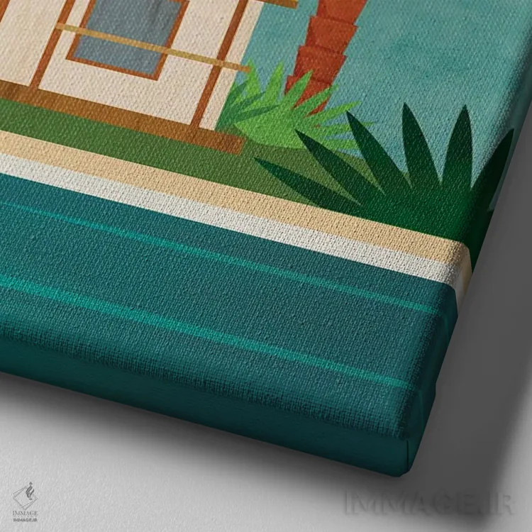 تابلو پناهگاه جزیره استوایی اثر آندریا هازه - نمای نزدیک بافت بوم