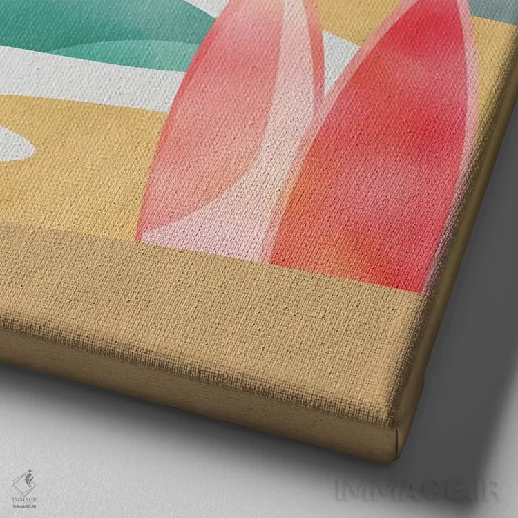 تابلو نقطه مخفی موجسواری اثر آندریا هازه - نمای نزدیک بافت بوم