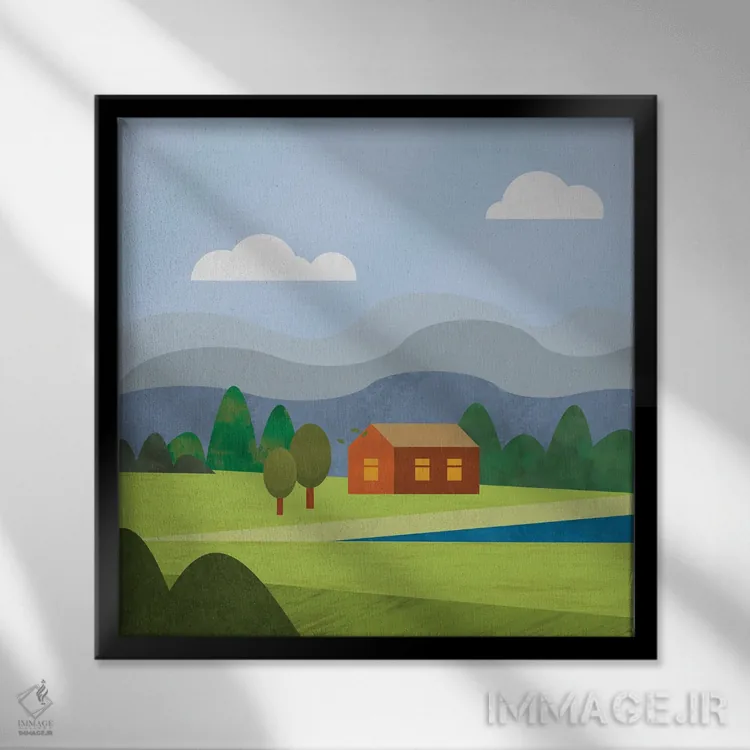 تابلو پناهگاه جنگلی اثر آندریا هازه - نمای قابدار مشکی