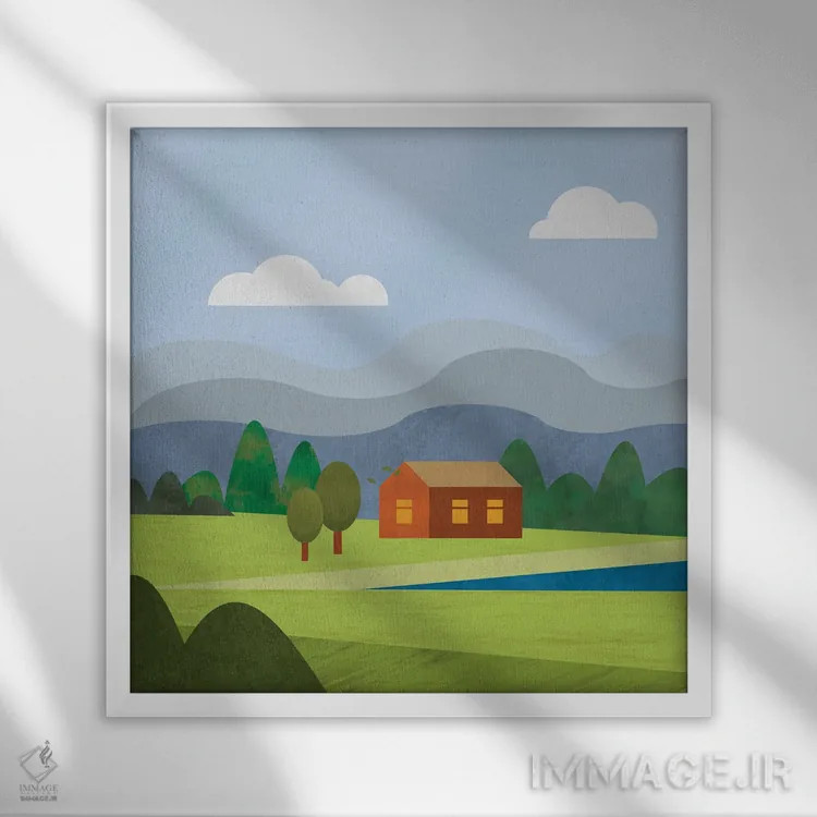 تابلو پناهگاه جنگلی اثر آندریا هازه - نمای قابدار سفید