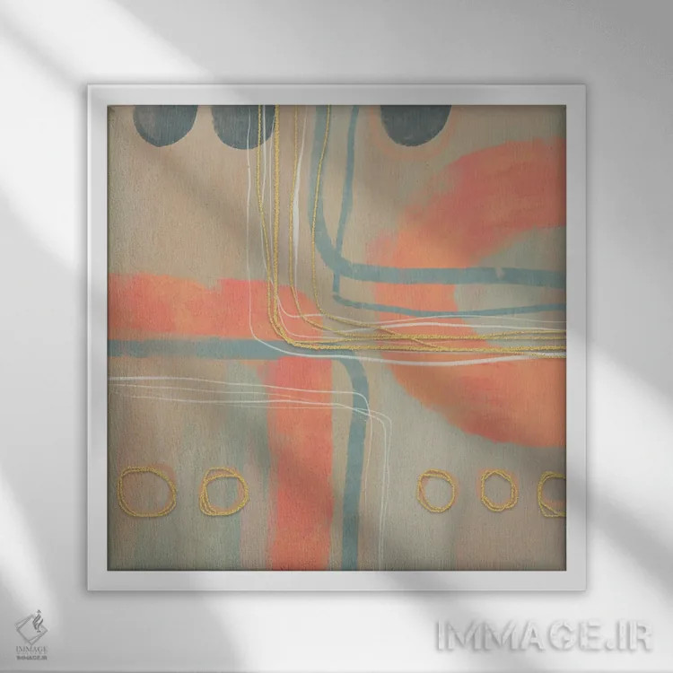 تابلو سفر انتزاعی اثر آندریا هازه - نمای قابدار سفید