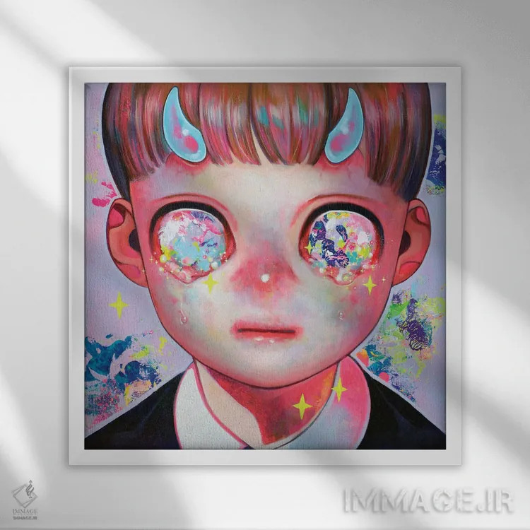 تابلو خدا مرده است دوم اثر هیکاری شیمودا - نمای قابدار سفید