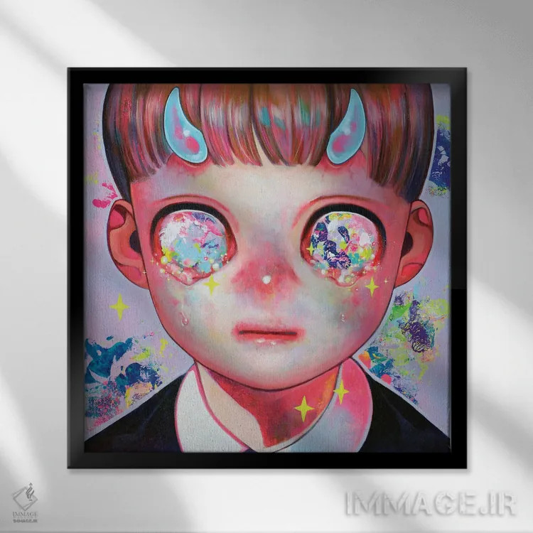 تابلو خدا مرده است دوم اثر هیکاری شیمودا - نمای قابدار مشکی