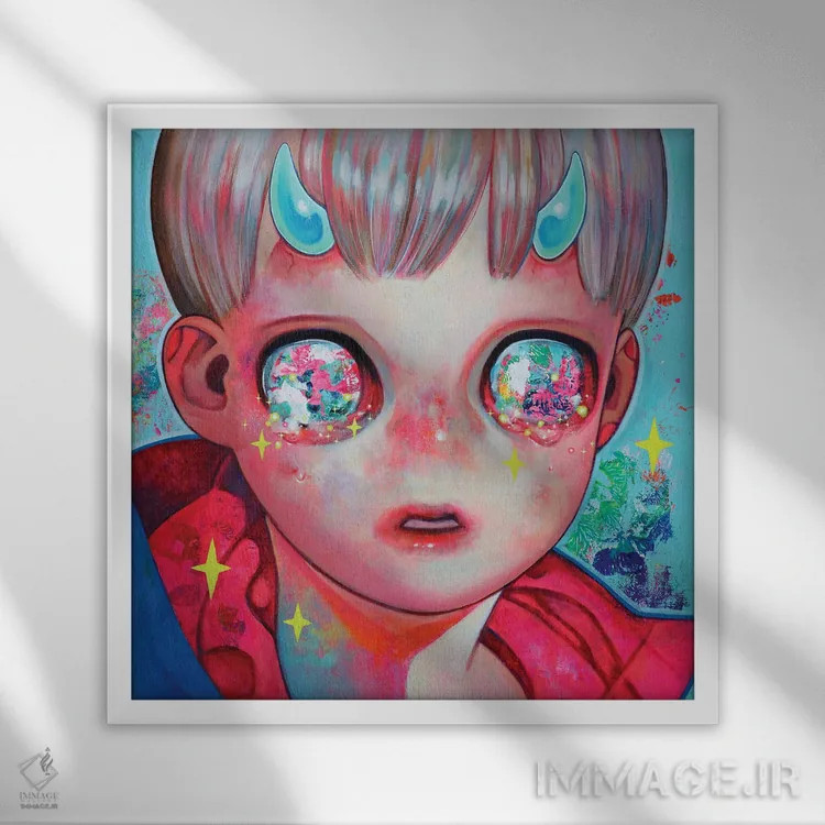 تابلو خدا مرده است سوم اثر هیکاری شیمودا - نمای قابدار سفید