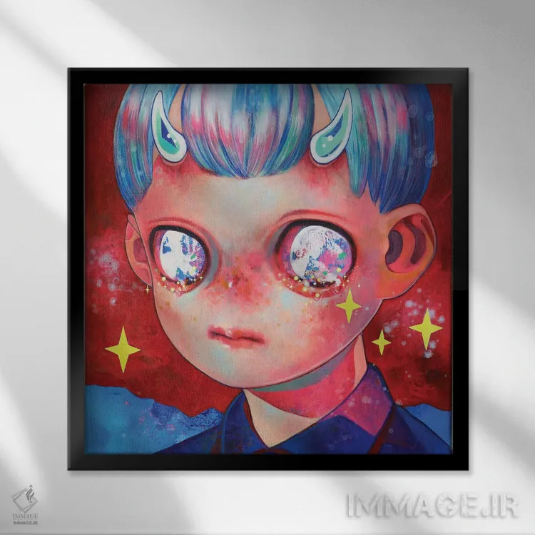 تابلو خدا مرده است چهارم اثر هیکاری شیمودا - نمای قابدار مشکی