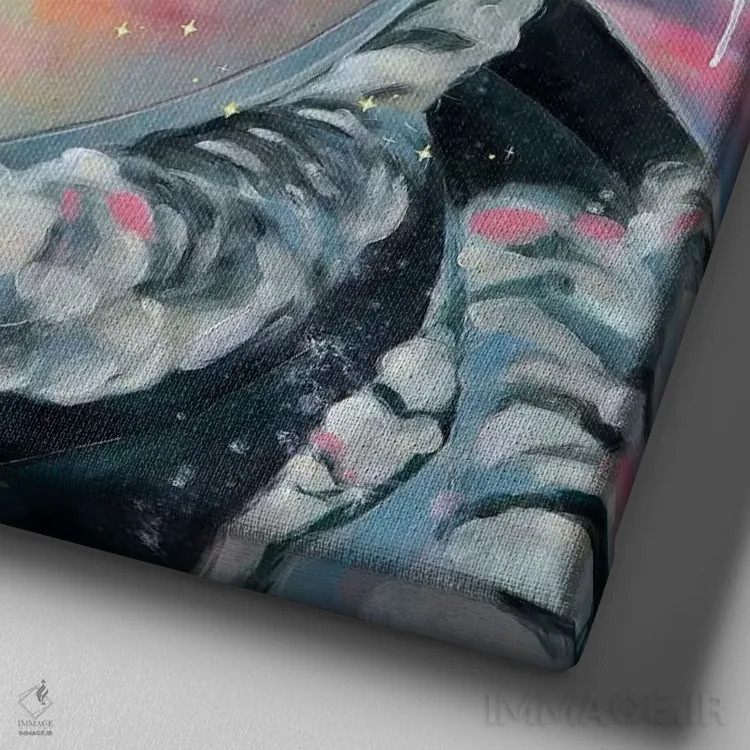 تابلو فرزند رؤیا اثر هیکاری شیمودا - نمای نزدیک بافت بوم