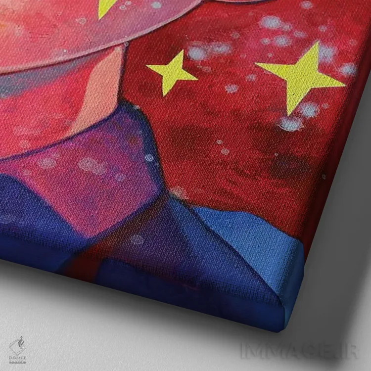 تابلو خدا مرده است چهارم اثر هیکاری شیمودا - نمای نزدیک بافت بوم