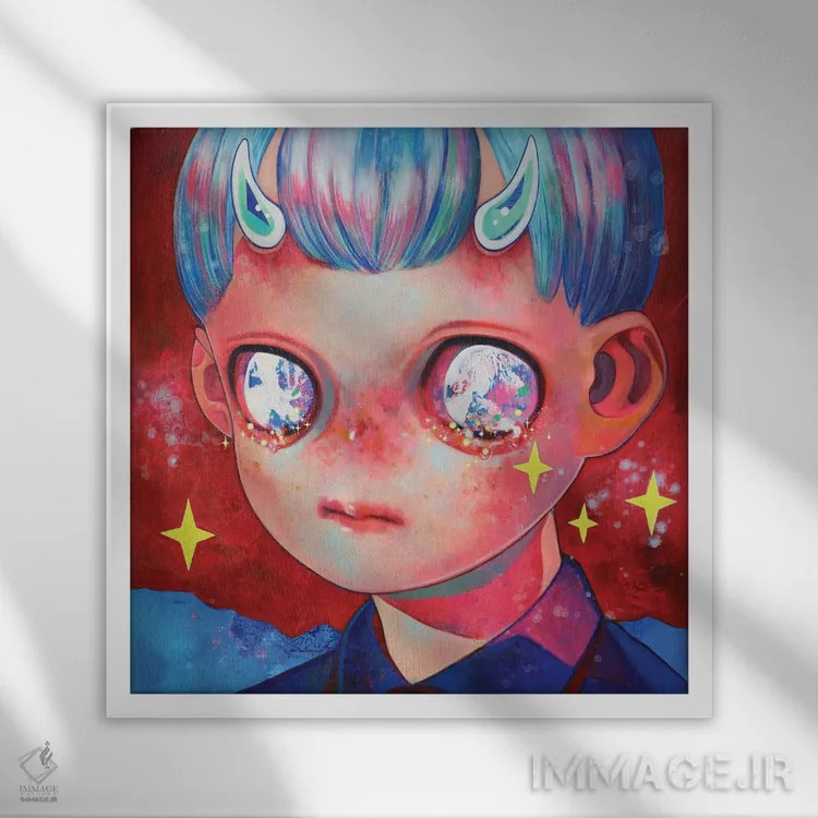 تابلو خدا مرده است چهارم اثر هیکاری شیمودا - نمای قابدار سفید