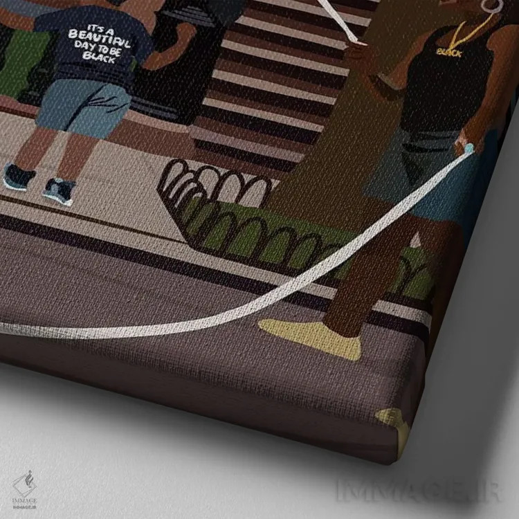 تابلو جونتینث (روز آزادی بردگان در آمریکا) اثر آرتپِیسیئی - نمای نزدیک بافت بوم