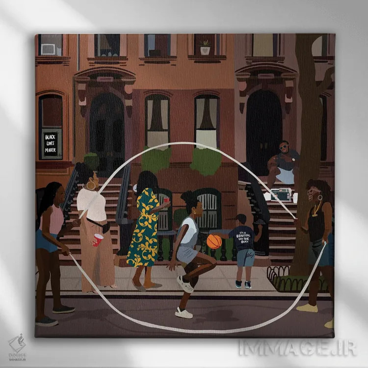 تابلو جونتینث (روز آزادی بردگان در آمریکا) اثر آرتپِیسیئی - نمای روبهرو روی دیوار