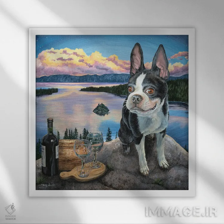 تابلو قلب دریاچه تاهو (اسپانیولی) اثر هالی سیمنتال - نمای قابدار سفید