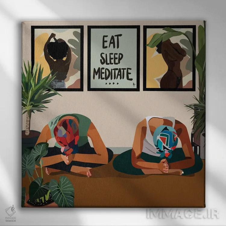 تابلو بخور بخواب مدیتیشن کن اثر آرتپِیسیئی - نمای روبهرو روی دیوار