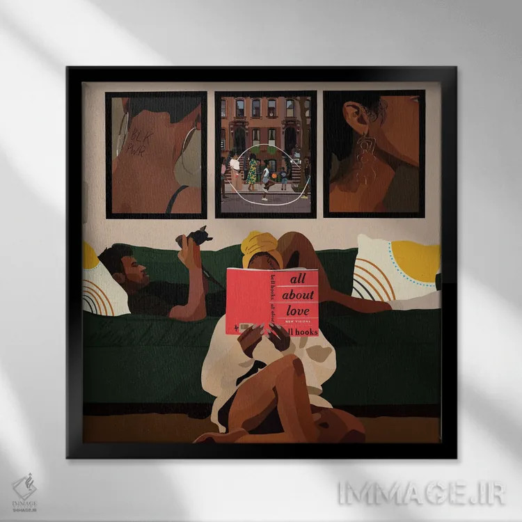 تابلو همه چیز درباره عشق اثر آرتپِیسیئی - نمای قابدار مشکی