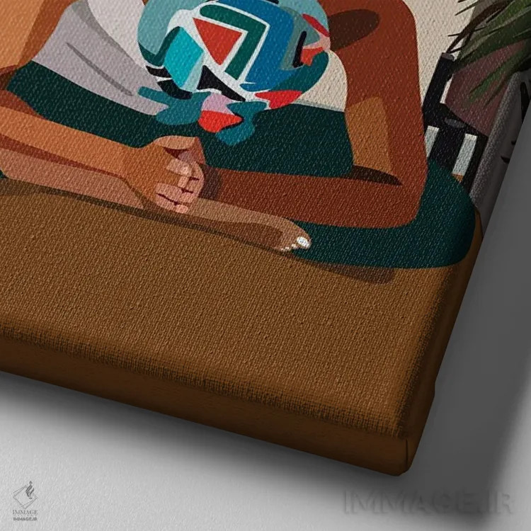 تابلو بخور بخواب مدیتیشن کن اثر آرتپِیسیئی - نمای نزدیک بافت بوم