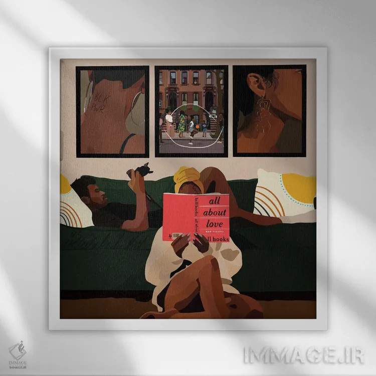 تابلو همه چیز درباره عشق اثر آرتپِیسیئی - نمای قابدار سفید