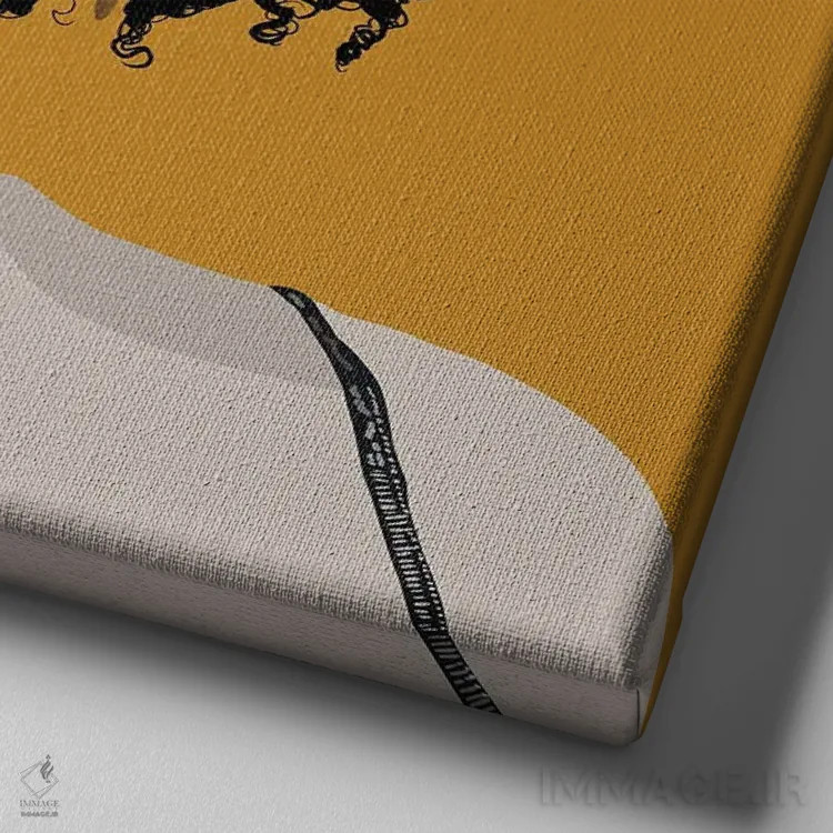 تابلو محافظت از زنان سیاهپوست زرد اثر آرتپِیسیئی - نمای نزدیک بافت بوم