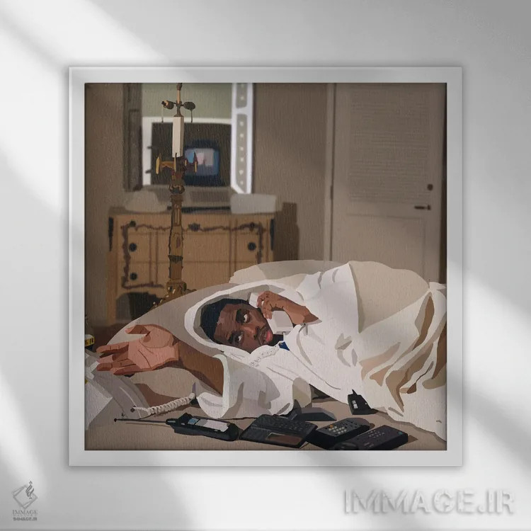 تابلو حس و حال دوشنبه اثر آرتپِیسیئی - نمای قابدار سفید