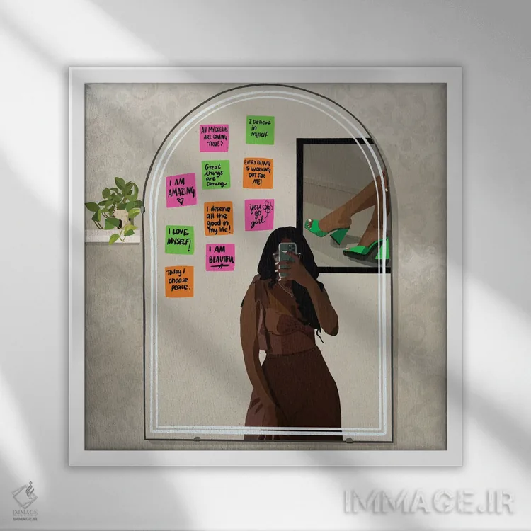 تابلو یادداشت برای خودم اثر آرتپِیسیئی - نمای قابدار سفید