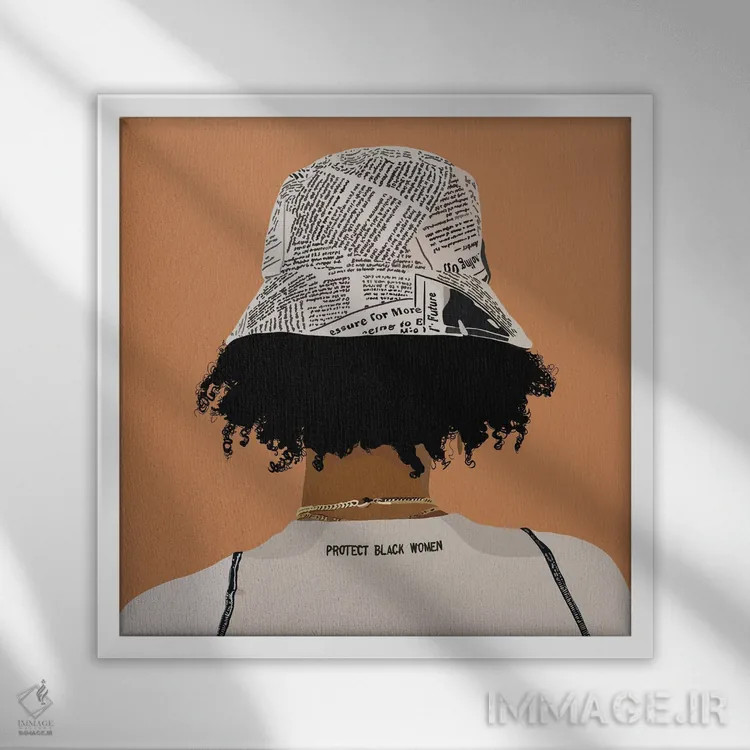 تابلو از زنان سیاهپوست محافظت کنید اثر آرتپِیسیئی - نمای قابدار سفید