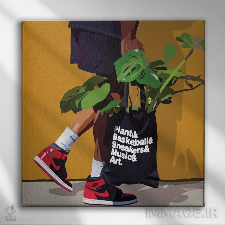 تابلو بابای گیاه نایکی اثر آرتپِیسیئی - نمای روبهرو روی دیوار