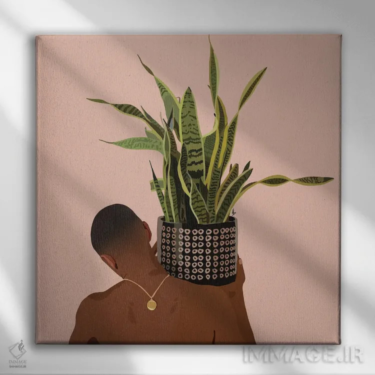 تابلو بابای گیاه سانسوریا اثر آرتپِیسیئی - نمای روبهرو روی دیوار