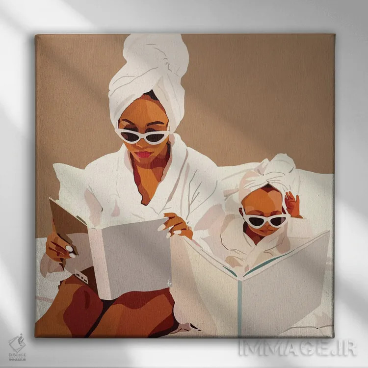 تابلو مادر و من اثر آرتپِیسیئی - نمای روبهرو روی دیوار