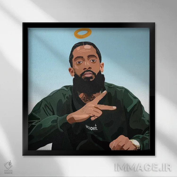 تابلو نیپسی (خواننده) اثر آرتپِیسیئی - نمای قابدار مشکی