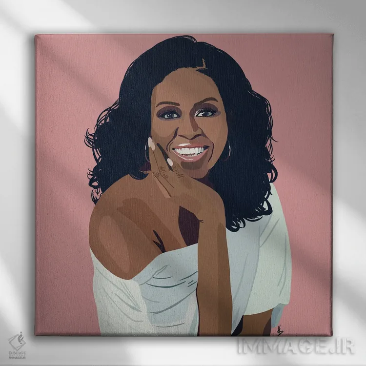 تابلو میشل اوباما اثر آرتپِیسیئی - نمای روبهرو روی دیوار