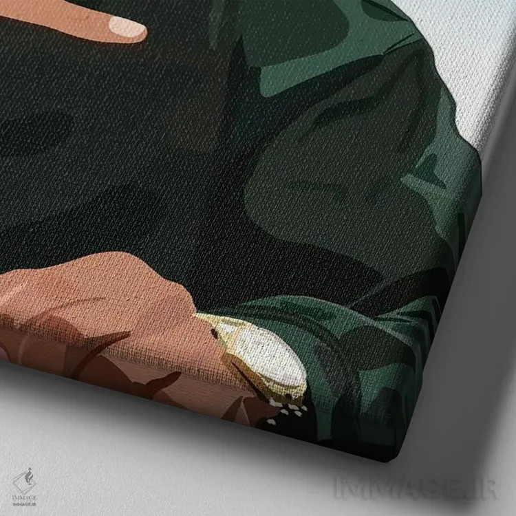 تابلو نیپسی (خواننده) اثر آرتپِیسیئی - نمای نزدیک بافت بوم