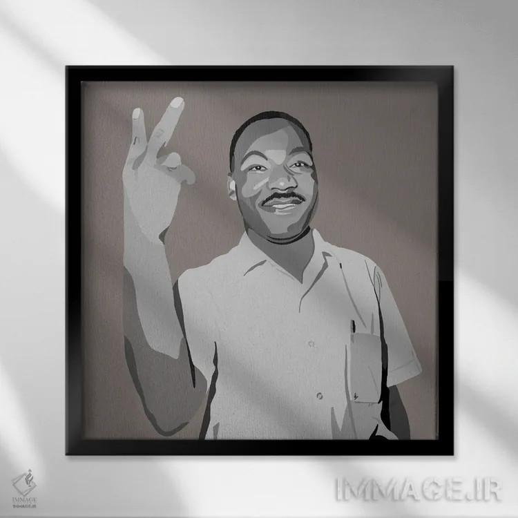 تابلو صلحِ مارتین لوتر کینگ اثر آرتپِیسیئی - نمای قابدار مشکی