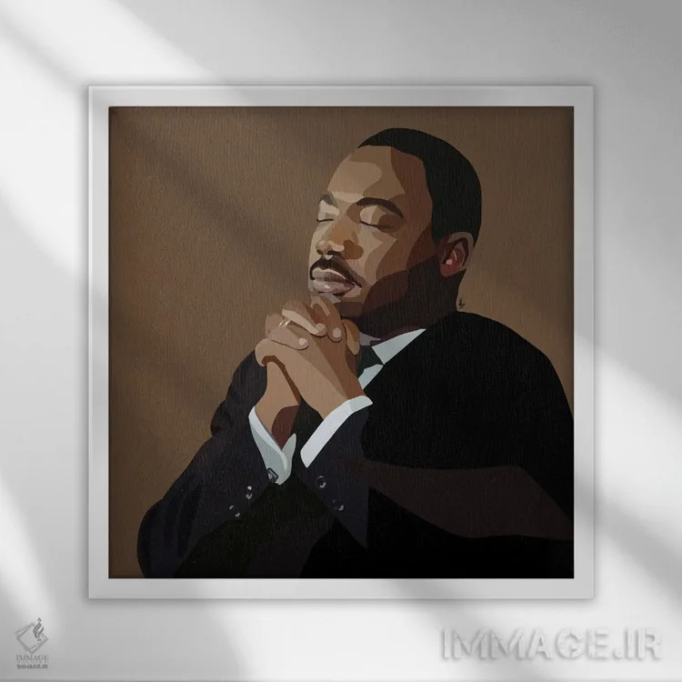 تابلو مارتین لوتر کینگ اثر آرتپِیسیئی - نمای قابدار سفید